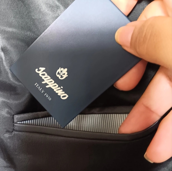 Elegant Charcoal Pinstripe Men's Blazer - Picture 11 of 16